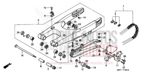 BRAS OSCILLANT CR80RBY de 2000